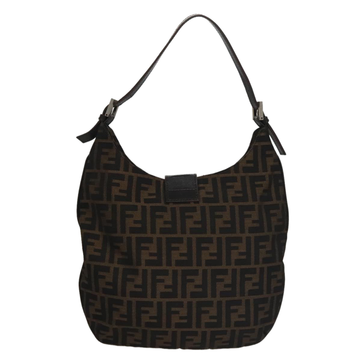 Fendi Zucca Brown Canvas Shoulder Bag (Pre-Owned)