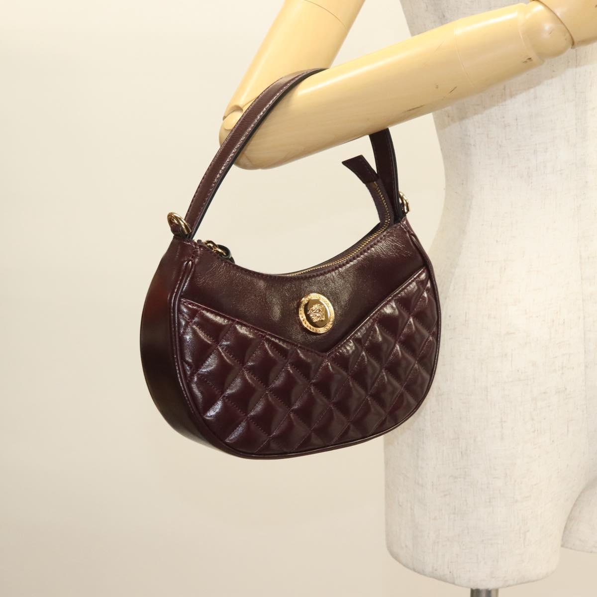 Versace Brown Leather Shoulder Bag (Pre-Owned)