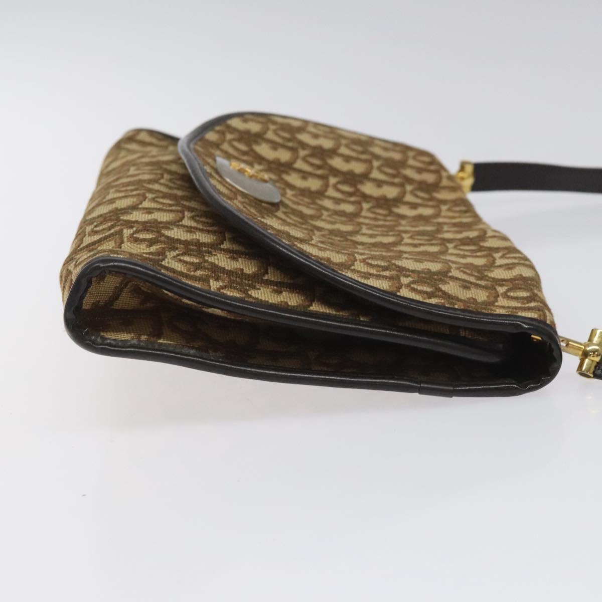 Dior Trotter Brown Canvas Shoulder Bag (Pre-Owned)
