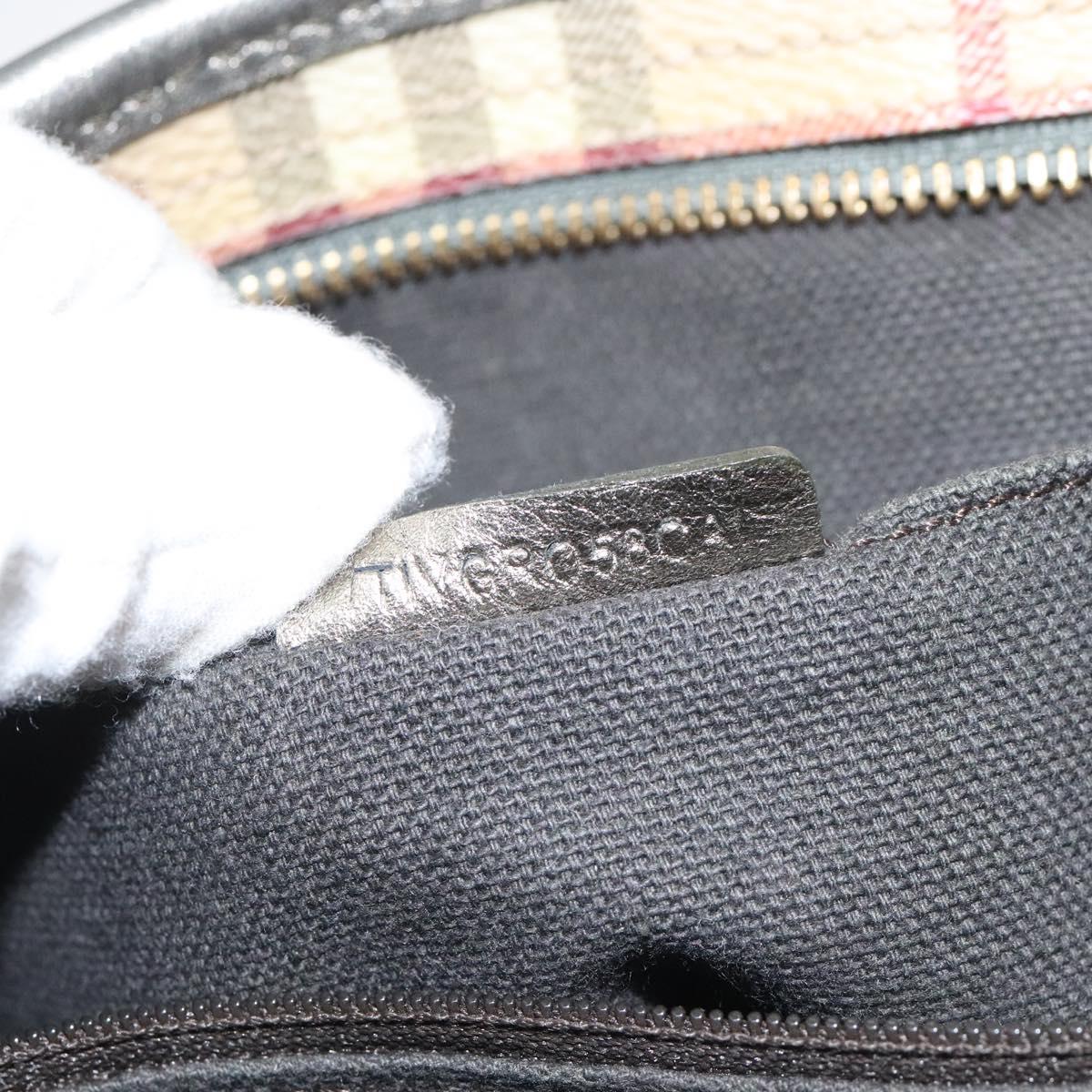 Burberry Haymarket Beige Canvas Shoulder Bag (Pre-Owned)