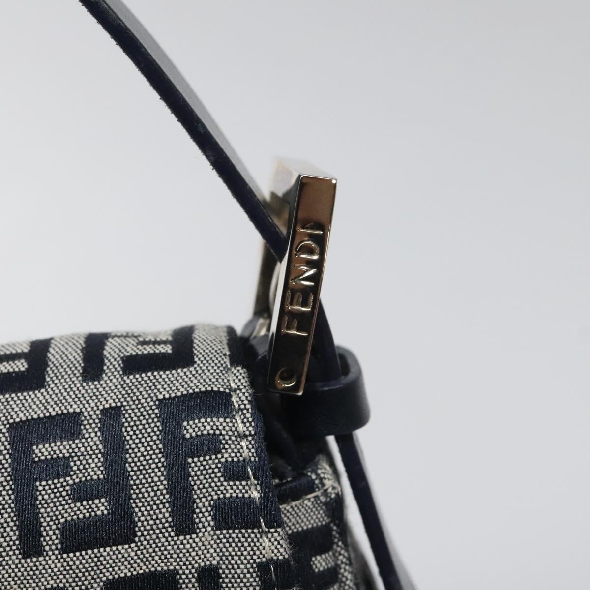 Fendi Mamma Baguette Navy Canvas Shoulder Bag (Pre-Owned)