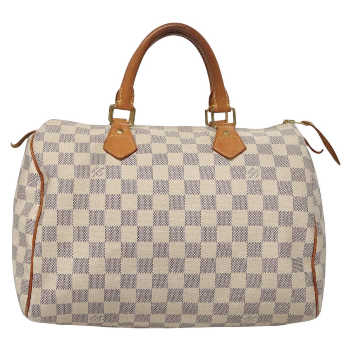 Louis Vuitton Speedy 30 White Canvas Handbag (Pre-Owned)