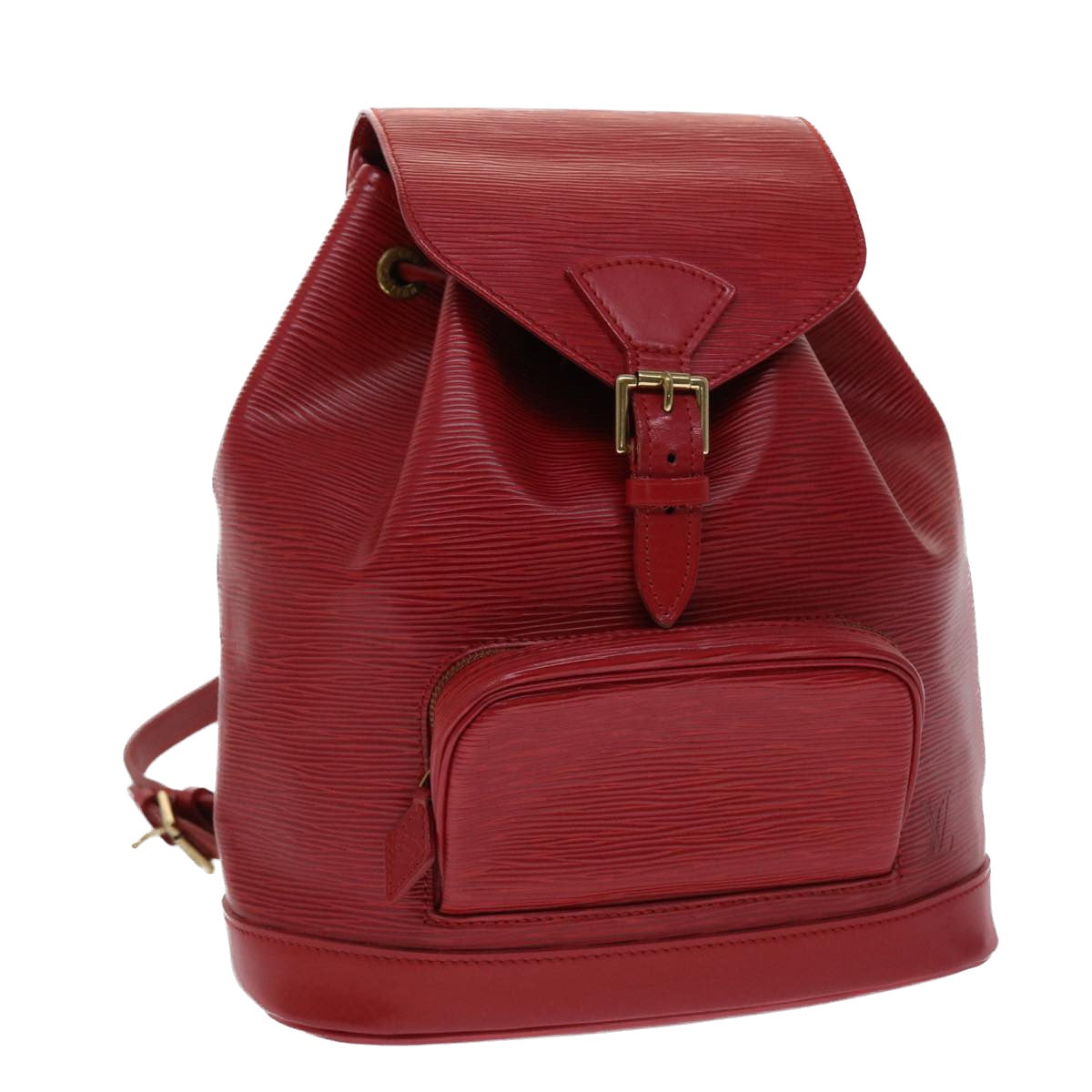 Louis Vuitton Montsouris Red Leather Backpack Bag (Pre-Owned)
