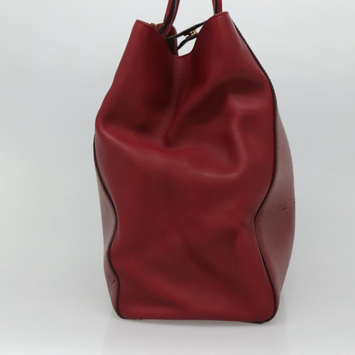 Fendi 2Jours Red Leather Tote Bag (Pre-Owned)