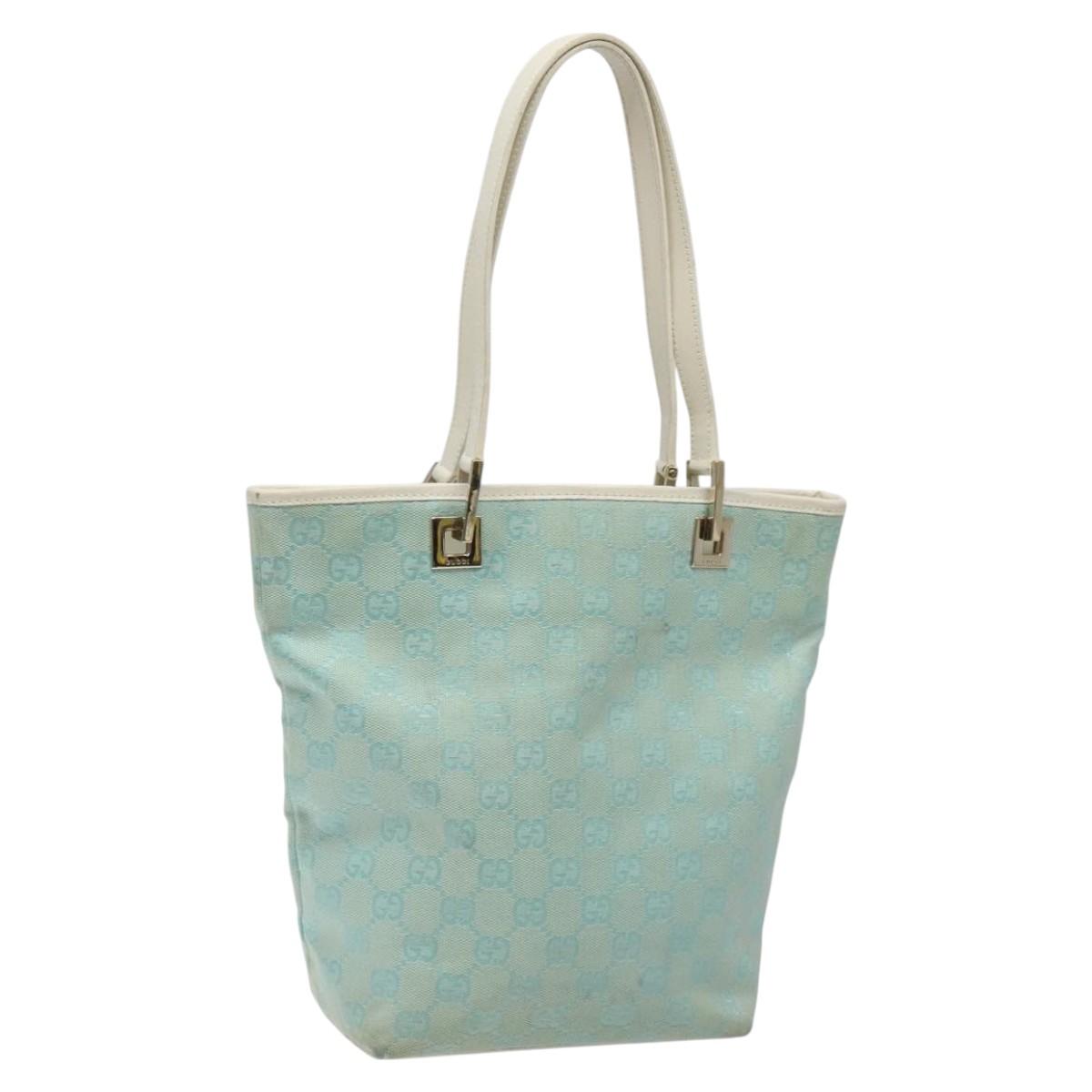Gucci Gg Canvas Blue Canvas Tote Bag (Pre-Owned)
