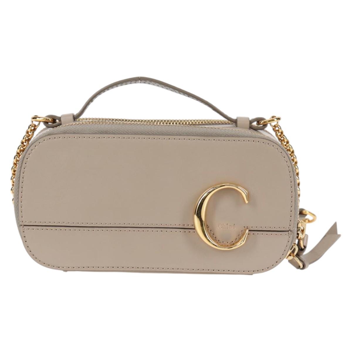Chloé C Beige Leather Shoulder Bag (Pre-Owned)