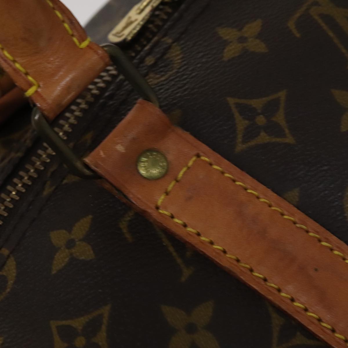 Louis Vuitton Keepall 55 Brown Leather Travel Bag (Pre-Owned)
