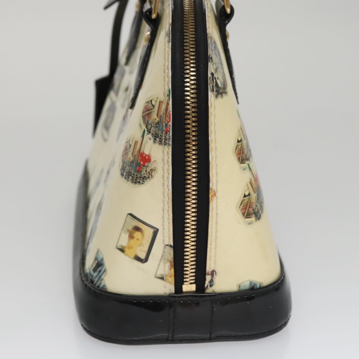 Louis Vuitton Alma Bb Ecru Patent Leather Handbag (Pre-Owned)