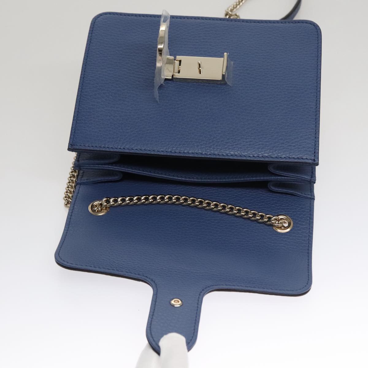 Gucci Interlocking Blue Leather Shoulder Bag (Pre-Owned)