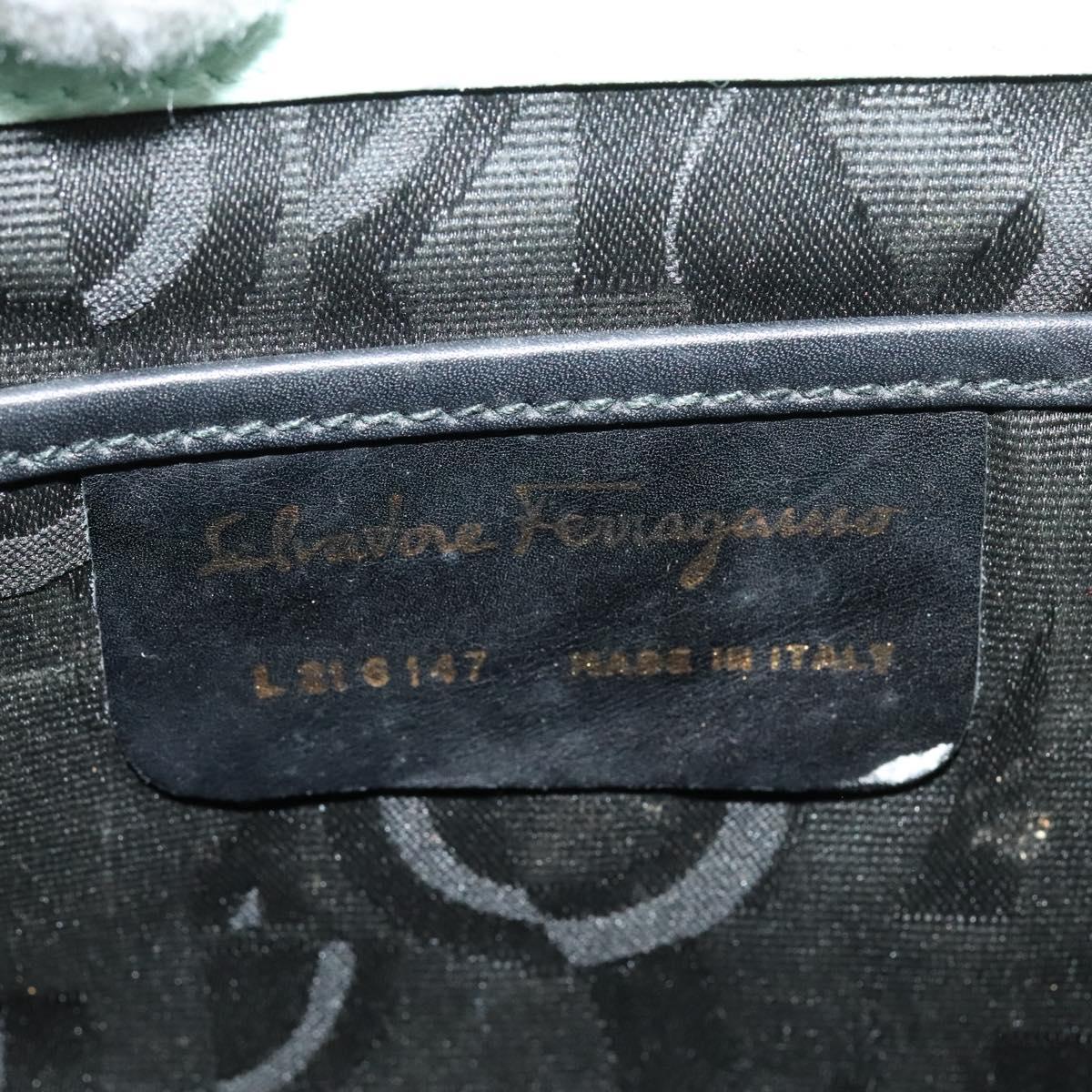 Salvatore Ferragamo Gancini Blue Suede Backpack Bag (Pre-Owned)