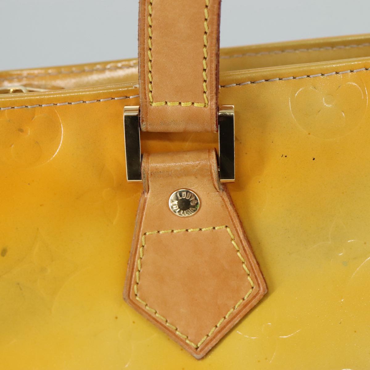 Louis Vuitton Houston Yellow Patent Leather Handbag (Pre-Owned)