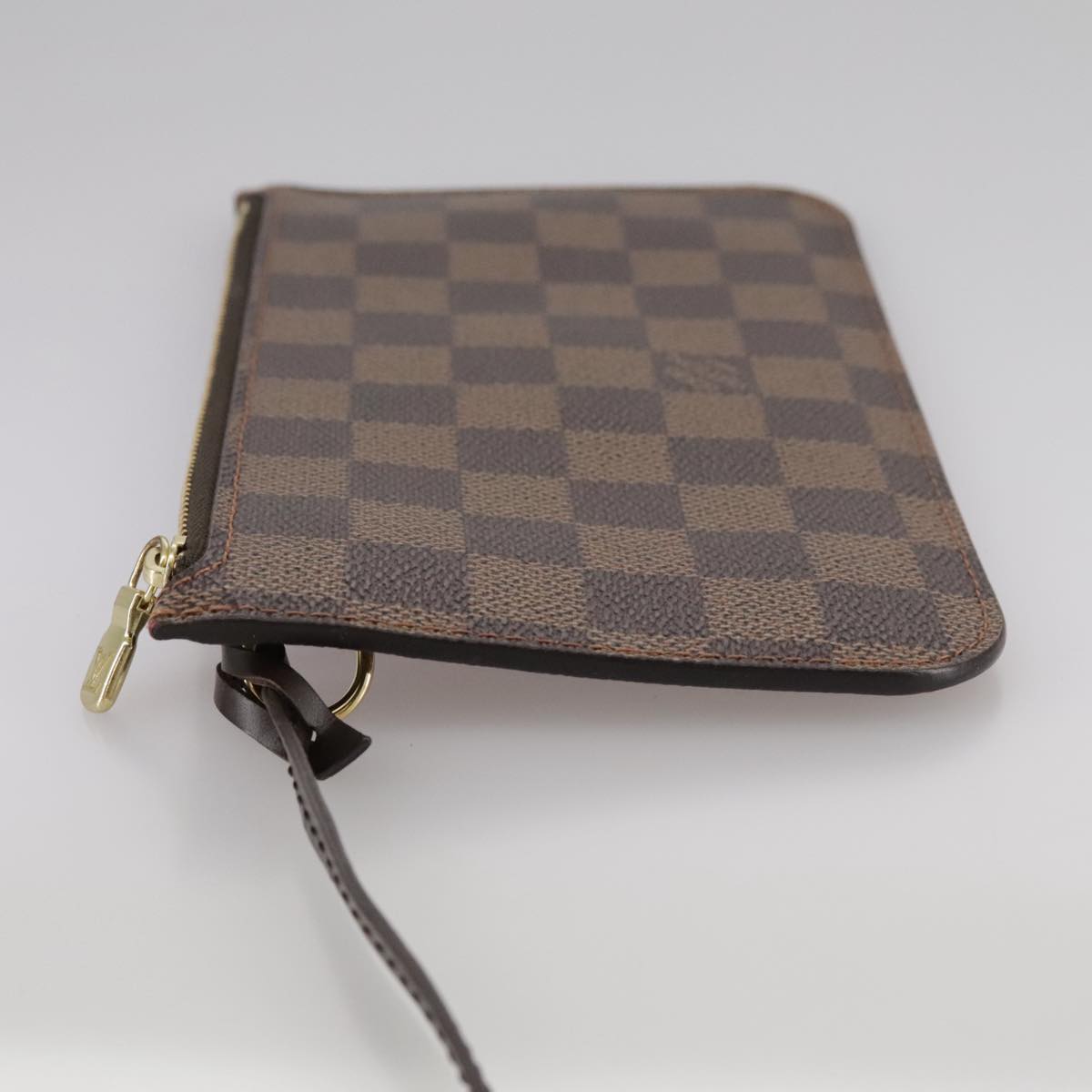 Louis Vuitton Neverfull Pouch Brown Canvas Clutch Bag (Pre-Owned)