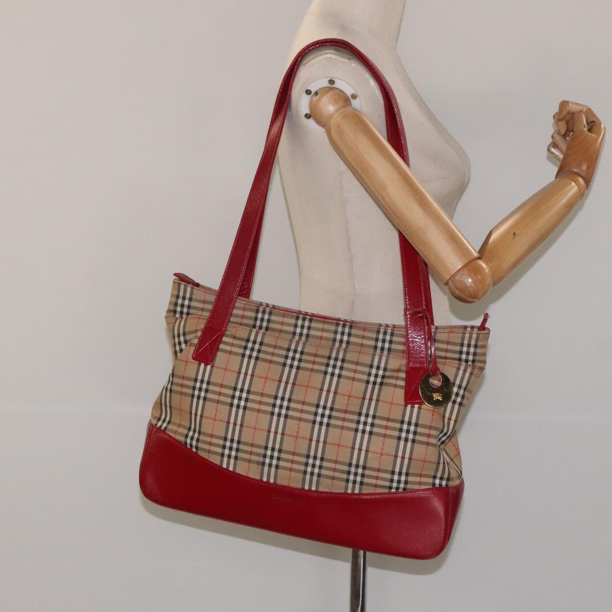 Burberry Nova Check Beige Canvas Tote Bag (Pre-Owned)