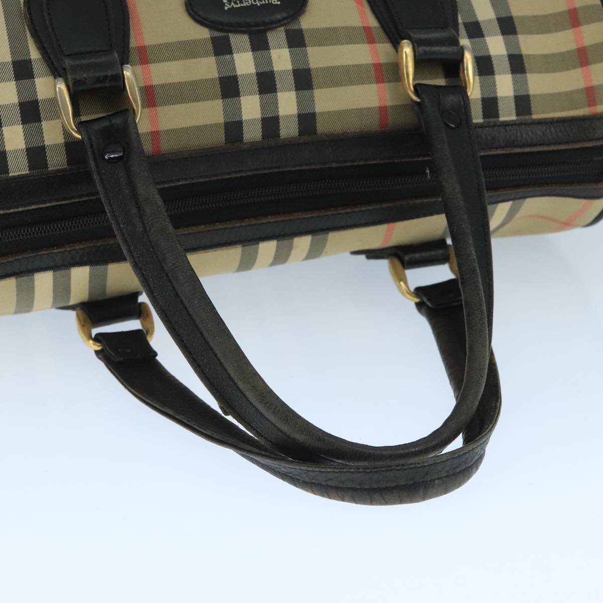 Burberry Nova Check Beige Canvas Travel Bag (Pre-Owned)