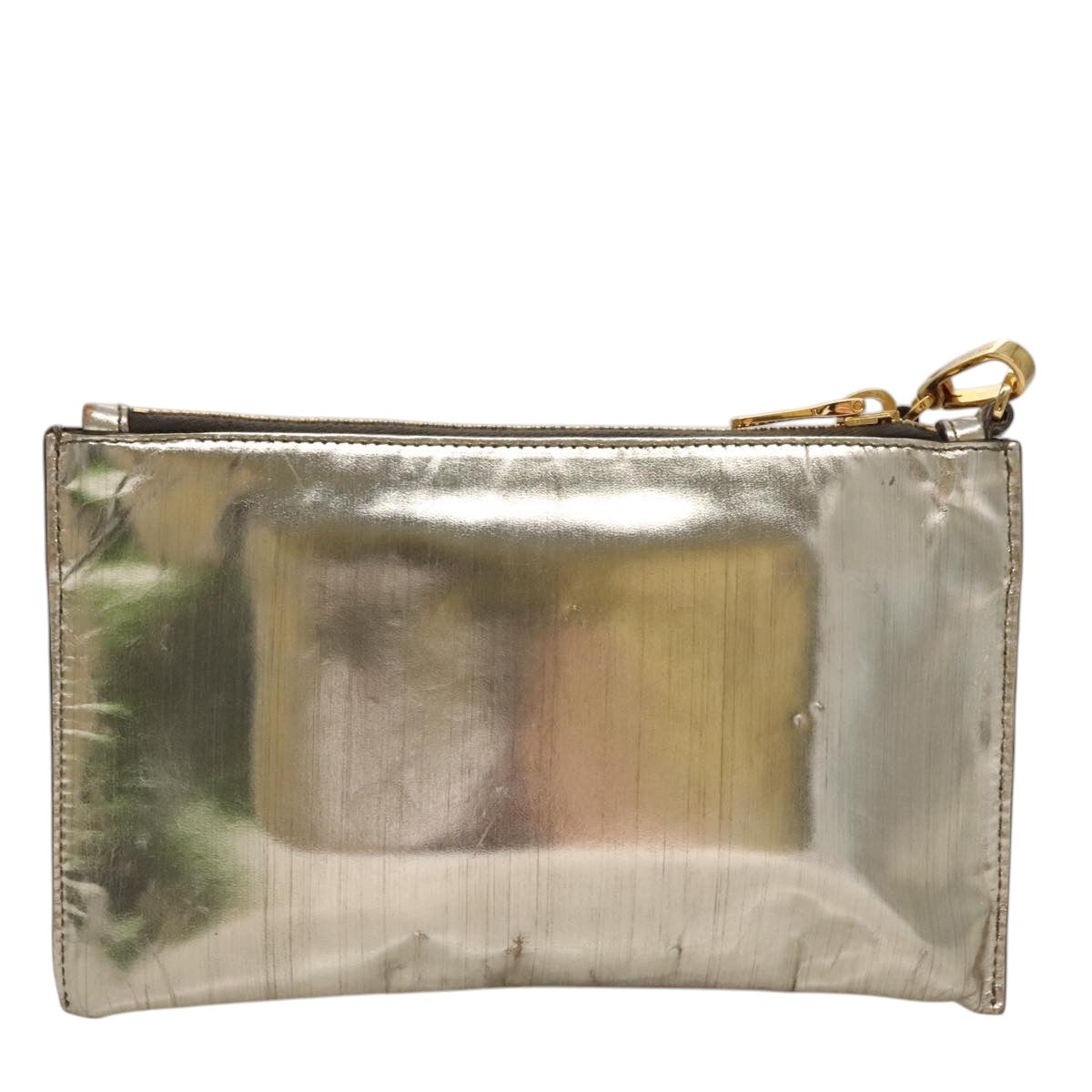 Miu Miu Gold Patent Leather Clutch Bag (Pre-Owned)