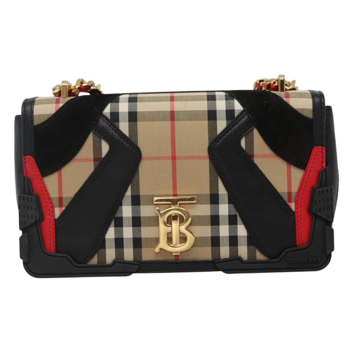 Burberry Tb Beige Canvas Shoulder Bag (Pre-Owned)