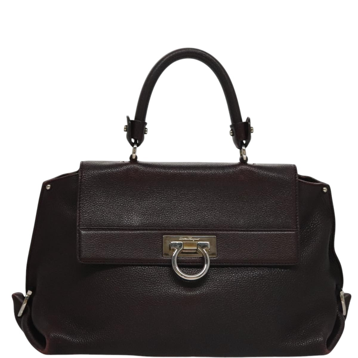 Salvatore Ferragamo Sofia Burgundy Leather Handbag (Pre-Owned)