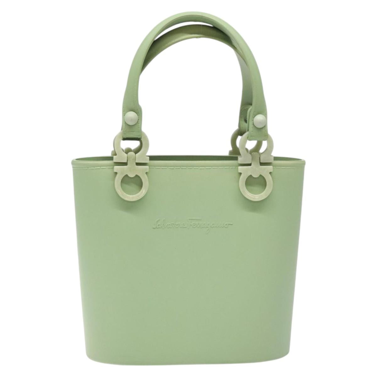 Salvatore Ferragamo Gancini Green Leather Handbag (Pre-Owned)