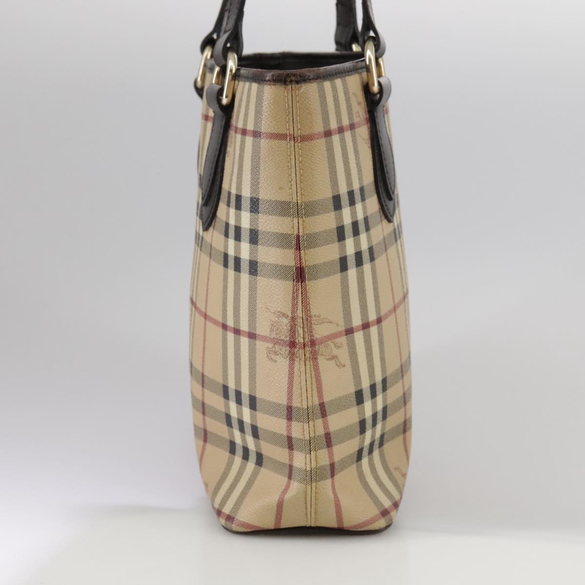 Burberry Haymarket Beige Canvas Tote Bag (Pre-Owned)