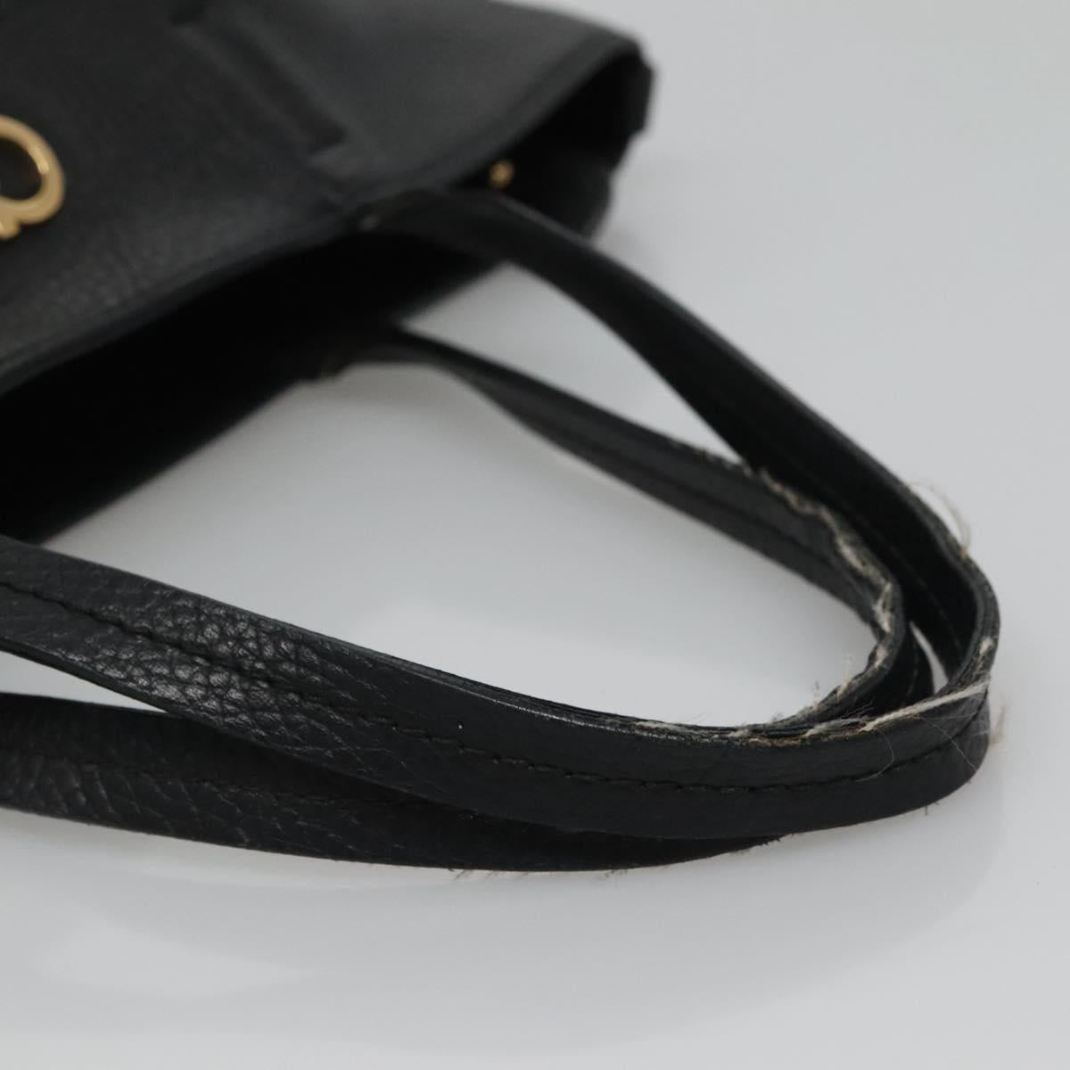 Salvatore Ferragamo Gancini Black Leather Handbag (Pre-Owned)