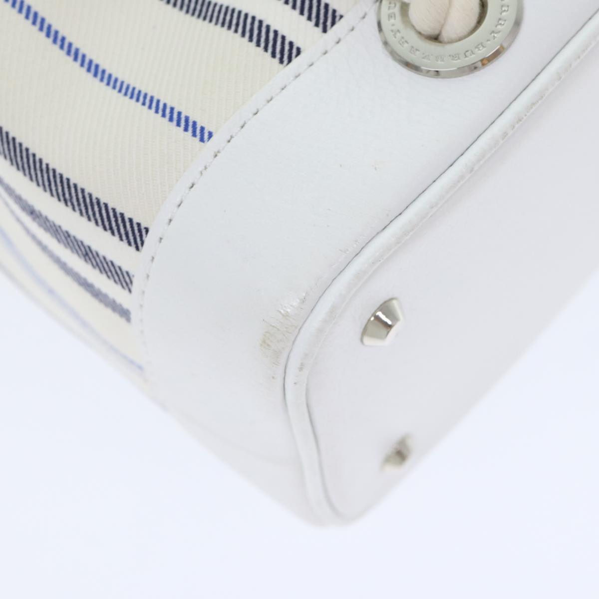 Burberry White Canvas Handbag (Pre-Owned)