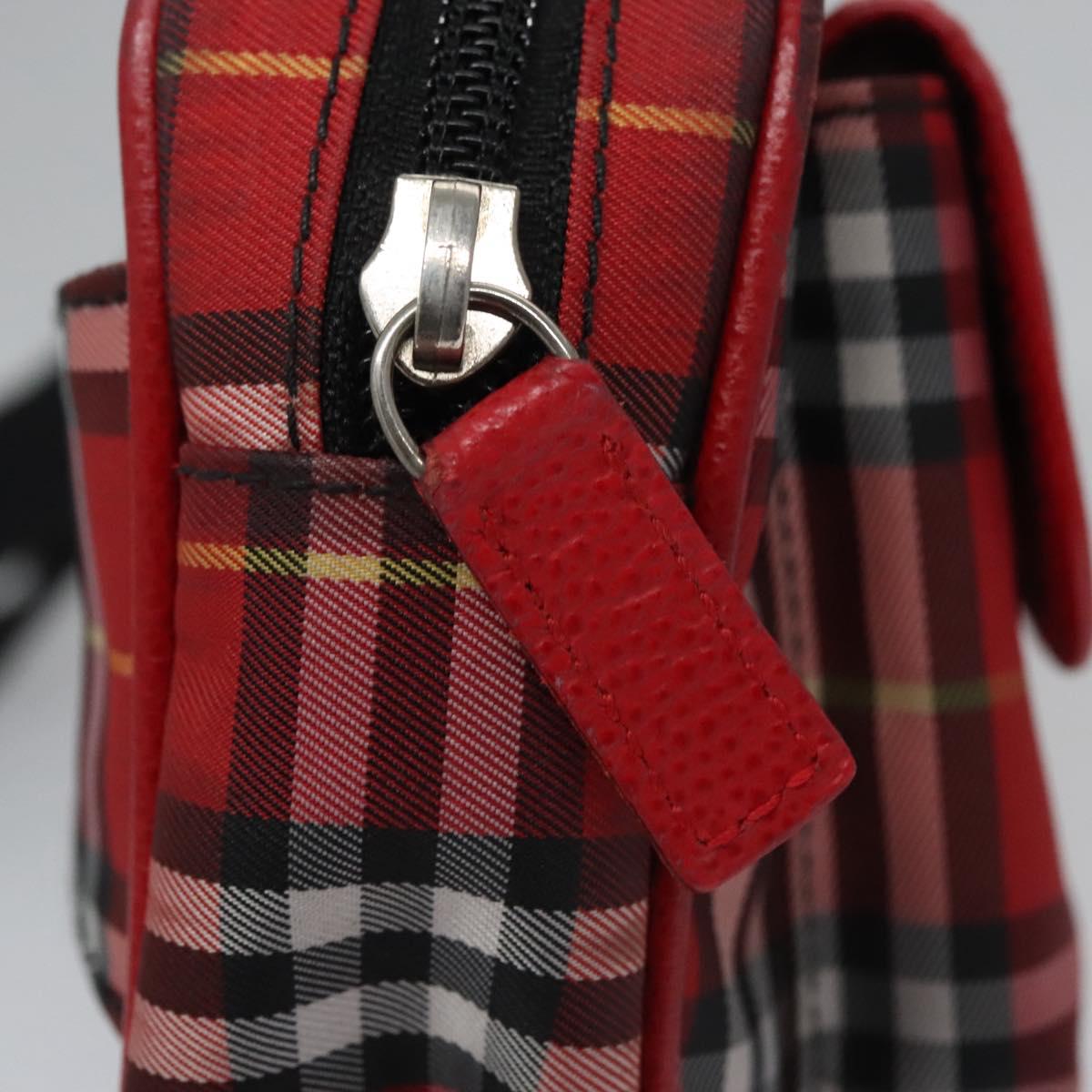 Burberry Nova Check Red Synthetic Shoulder Bag (Pre-Owned)