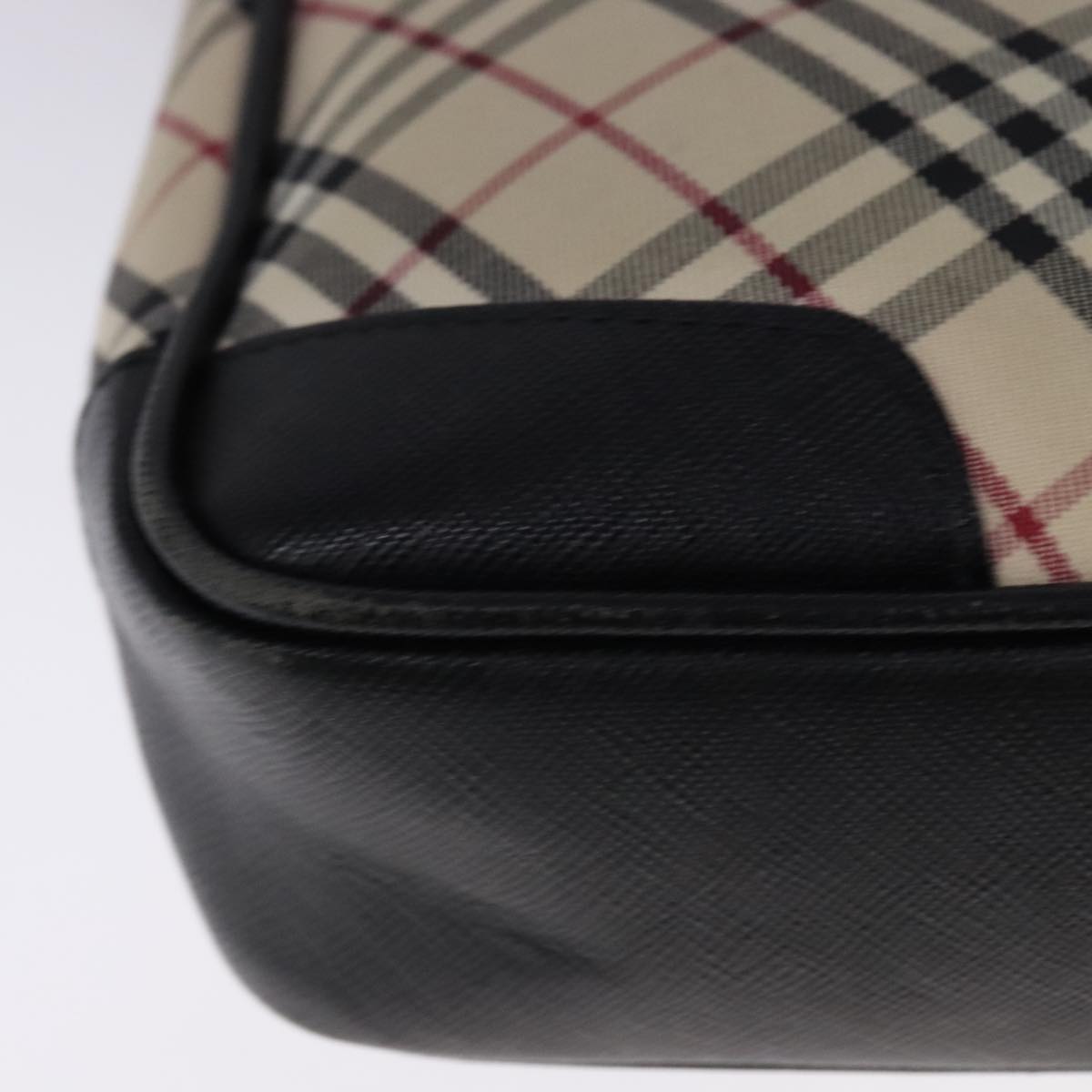 Burberry Nova Check Beige Canvas Shoulder Bag (Pre-Owned)