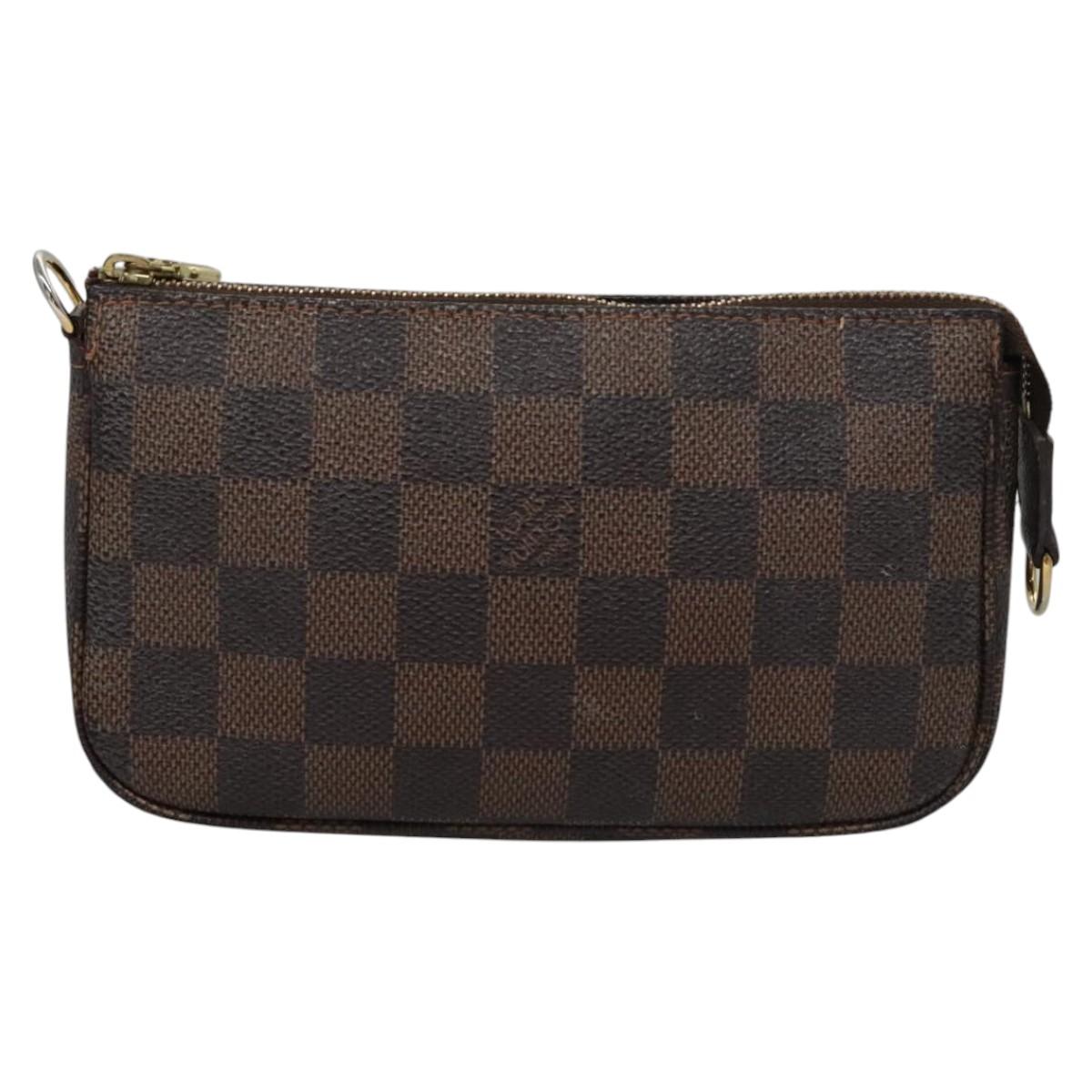 Louis Vuitton Mini Pochette Accessoires Brown Canvas Clutch Bag (Pre-Owned)