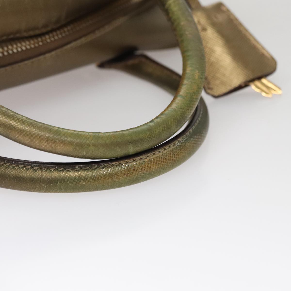 Prada Bauletto Gold Leather Handbag (Pre-Owned)