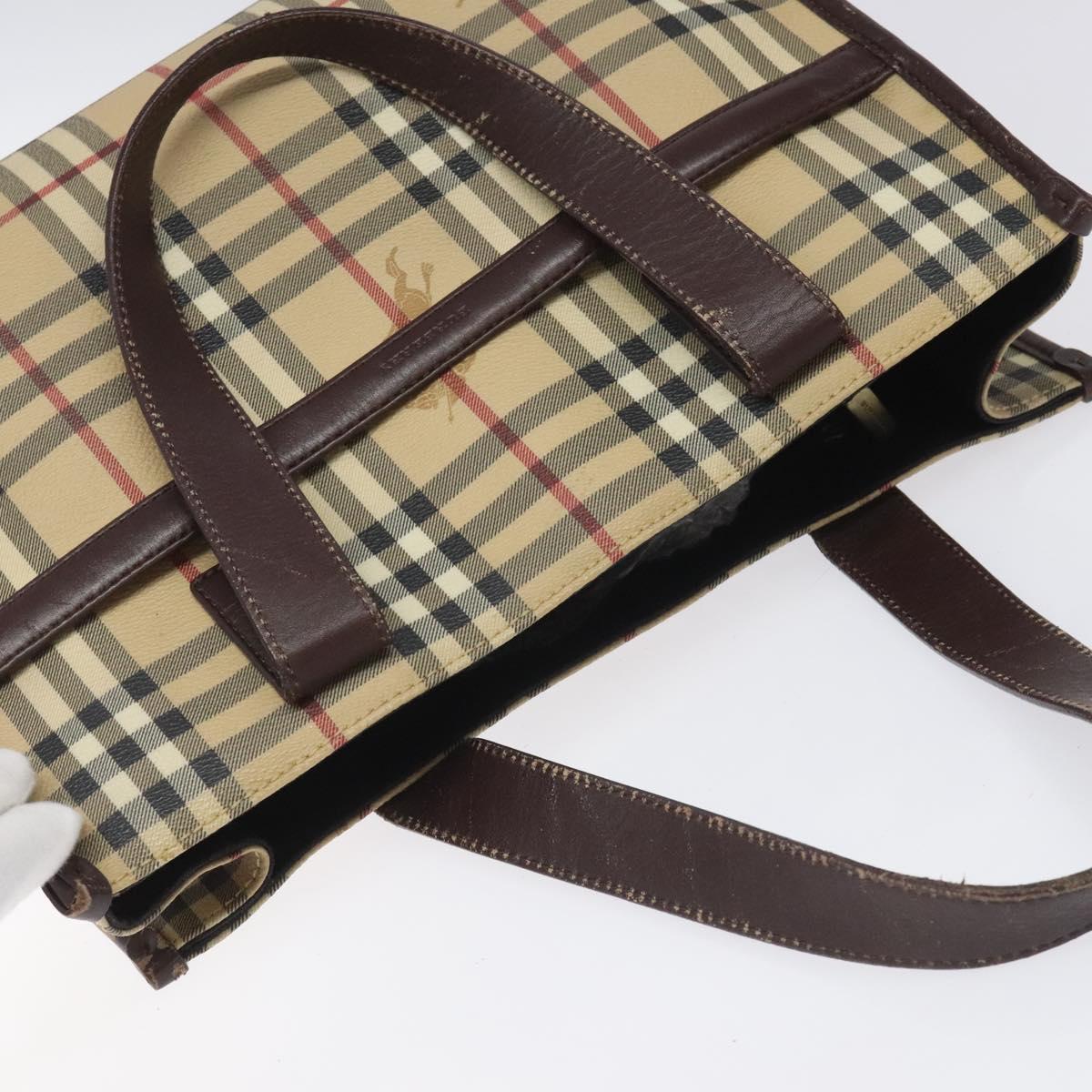 Burberry Nova Check Beige Canvas Tote Bag (Pre-Owned)