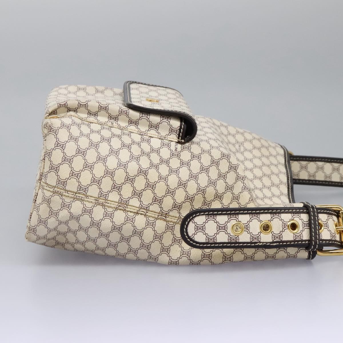 Céline Macadam White Canvas Shoulder Bag (Pre-Owned)