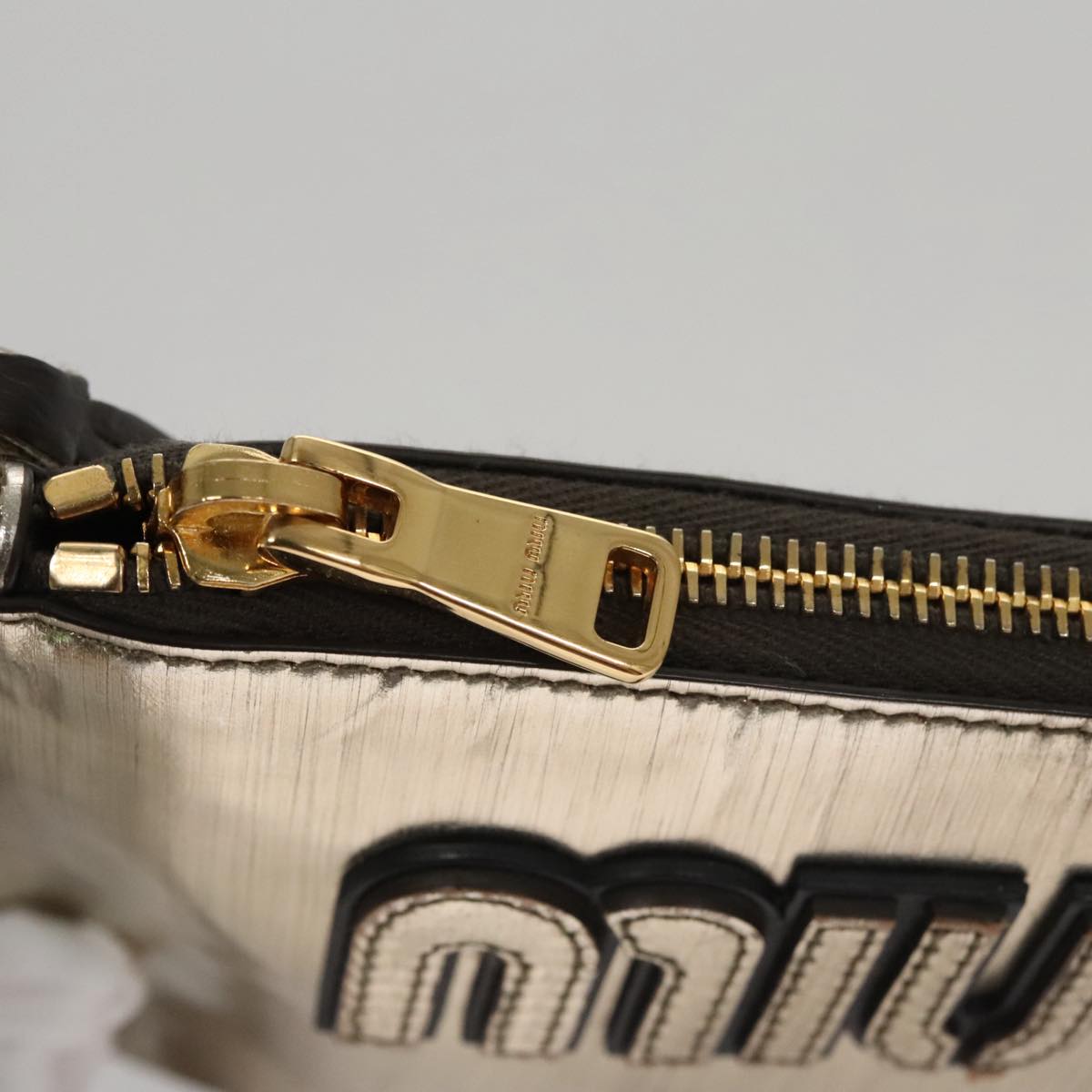 Miu Miu Gold Patent Leather Clutch Bag (Pre-Owned)