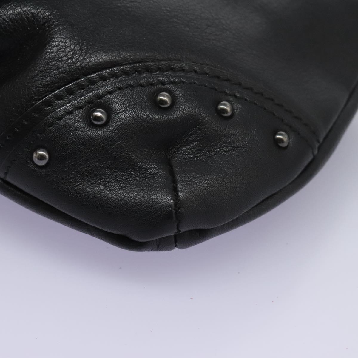 Burberry Nova Check Black Leather Shoulder Bag (Pre-Owned)