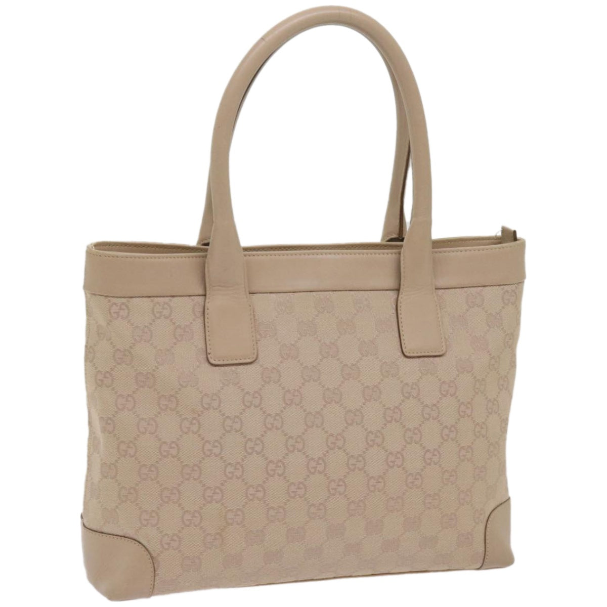 Gucci Gg Canvas Beige Canvas Tote Bag (Pre-Owned)