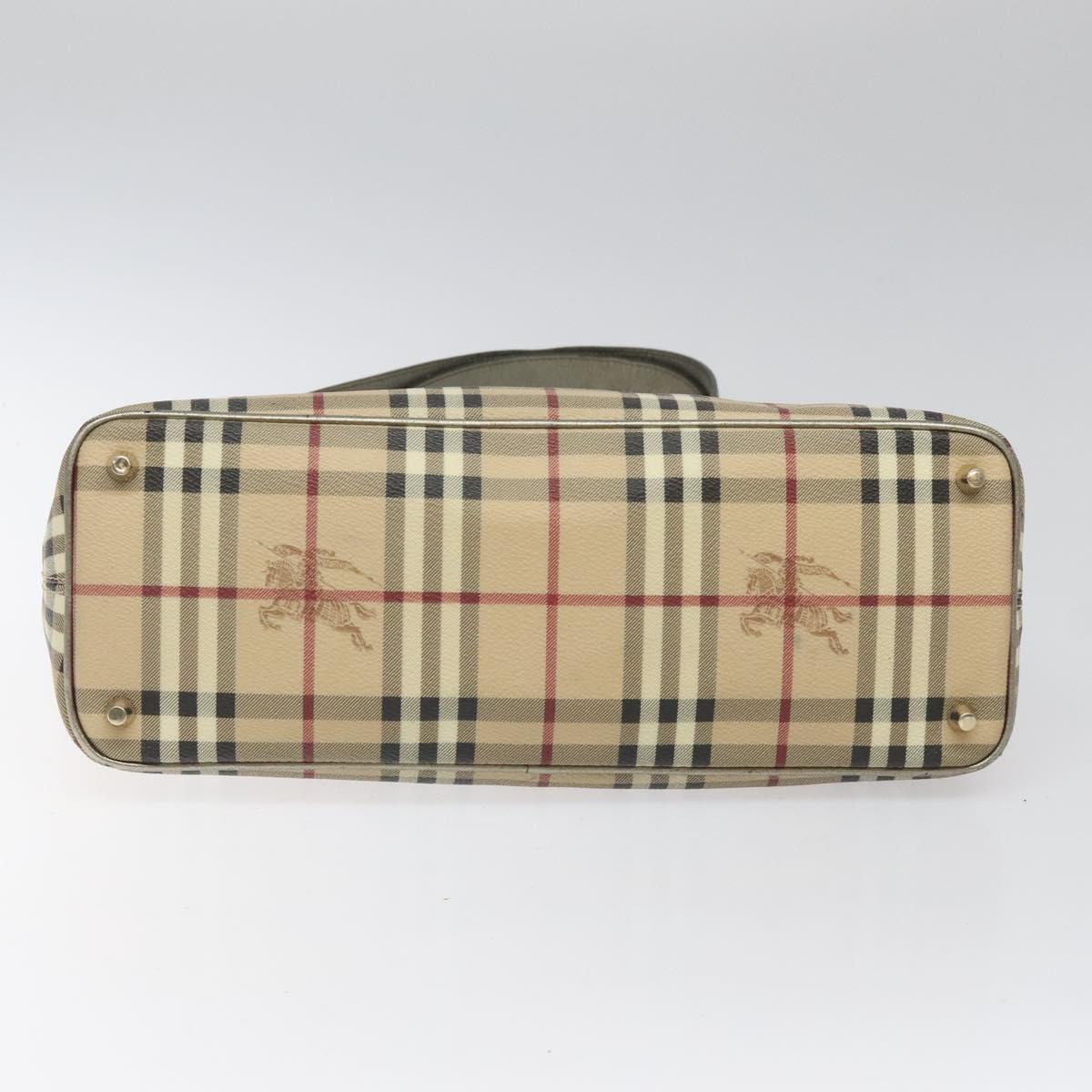 Burberry Haymarket Beige Canvas Shoulder Bag (Pre-Owned)