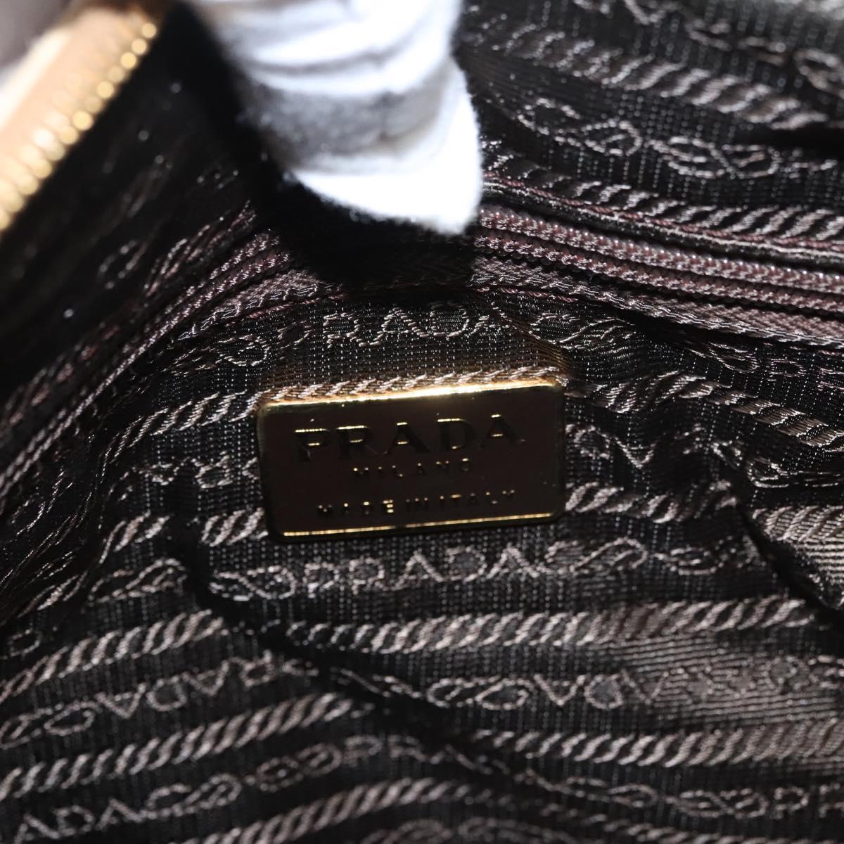 Prada Triangle Logo Beige Suede Handbag (Pre-Owned)