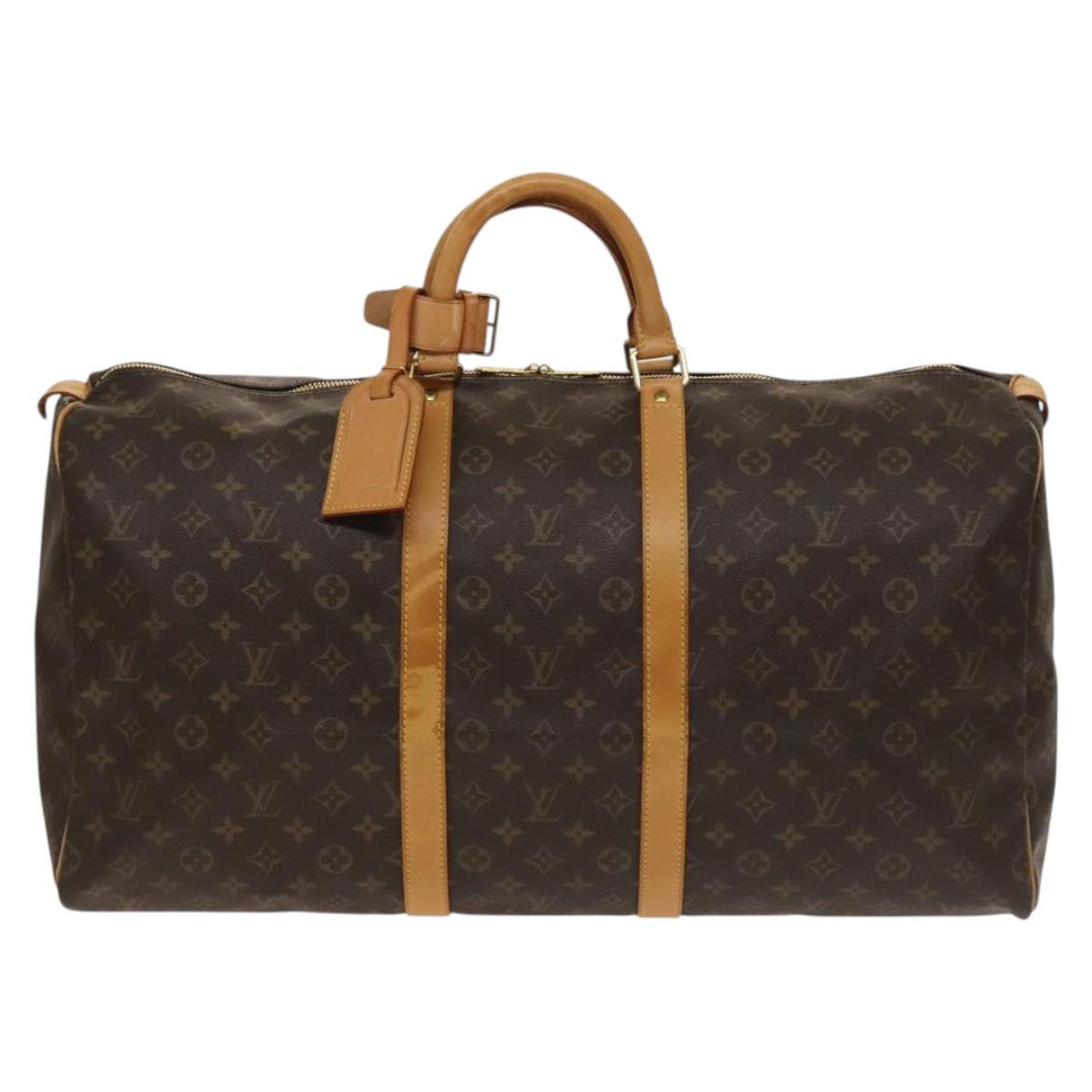Louis Vuitton Keepall 55 Brown Canvas Travel Bag (Pre-Owned)