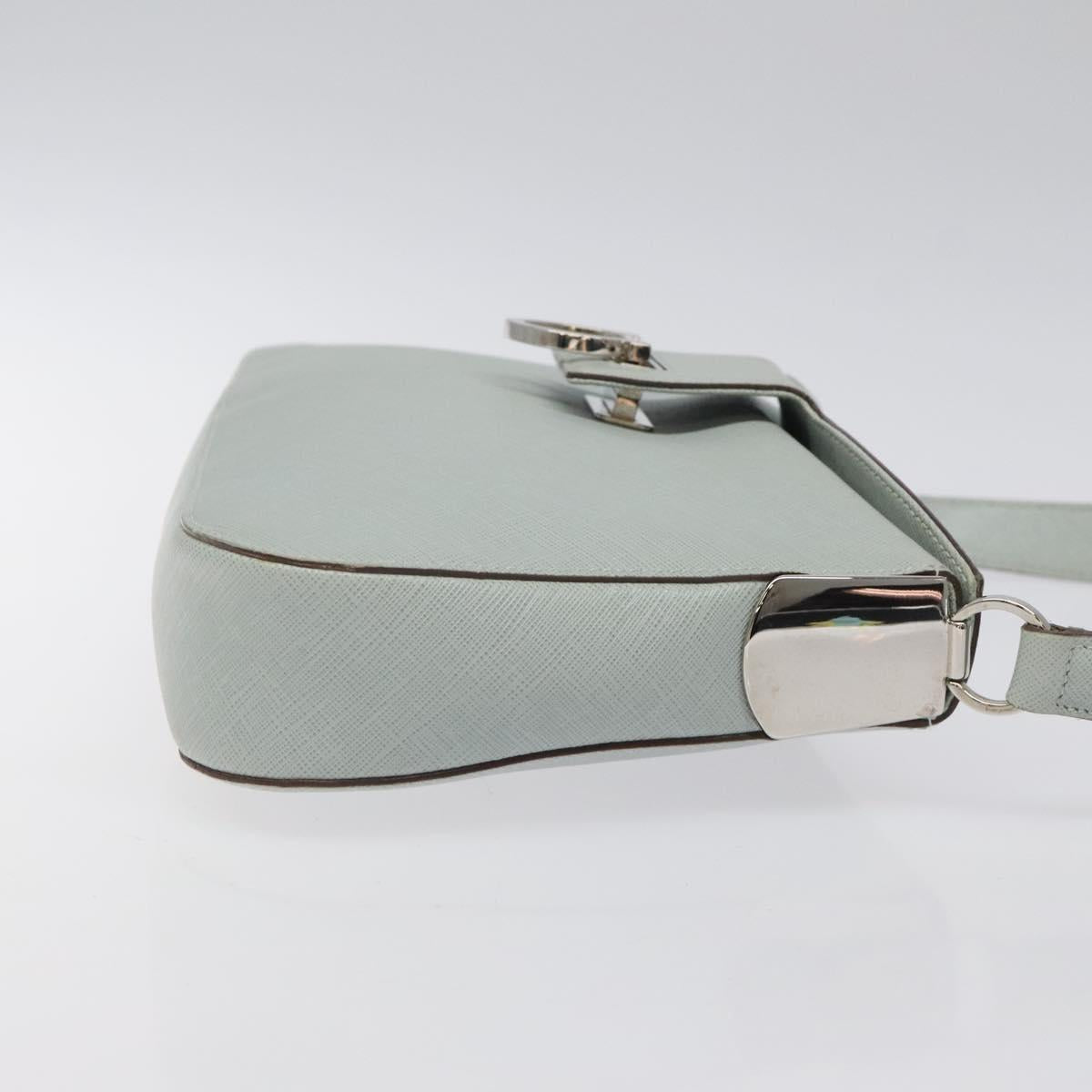 Salvatore Ferragamo Gancini Blue Leather Shoulder Bag (Pre-Owned)