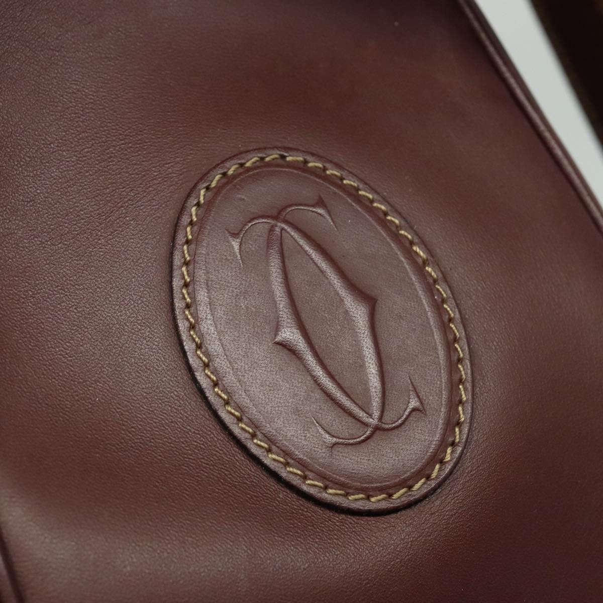 Cartier Must Line Burgundy Leather Shoulder Bag (Pre-Owned)