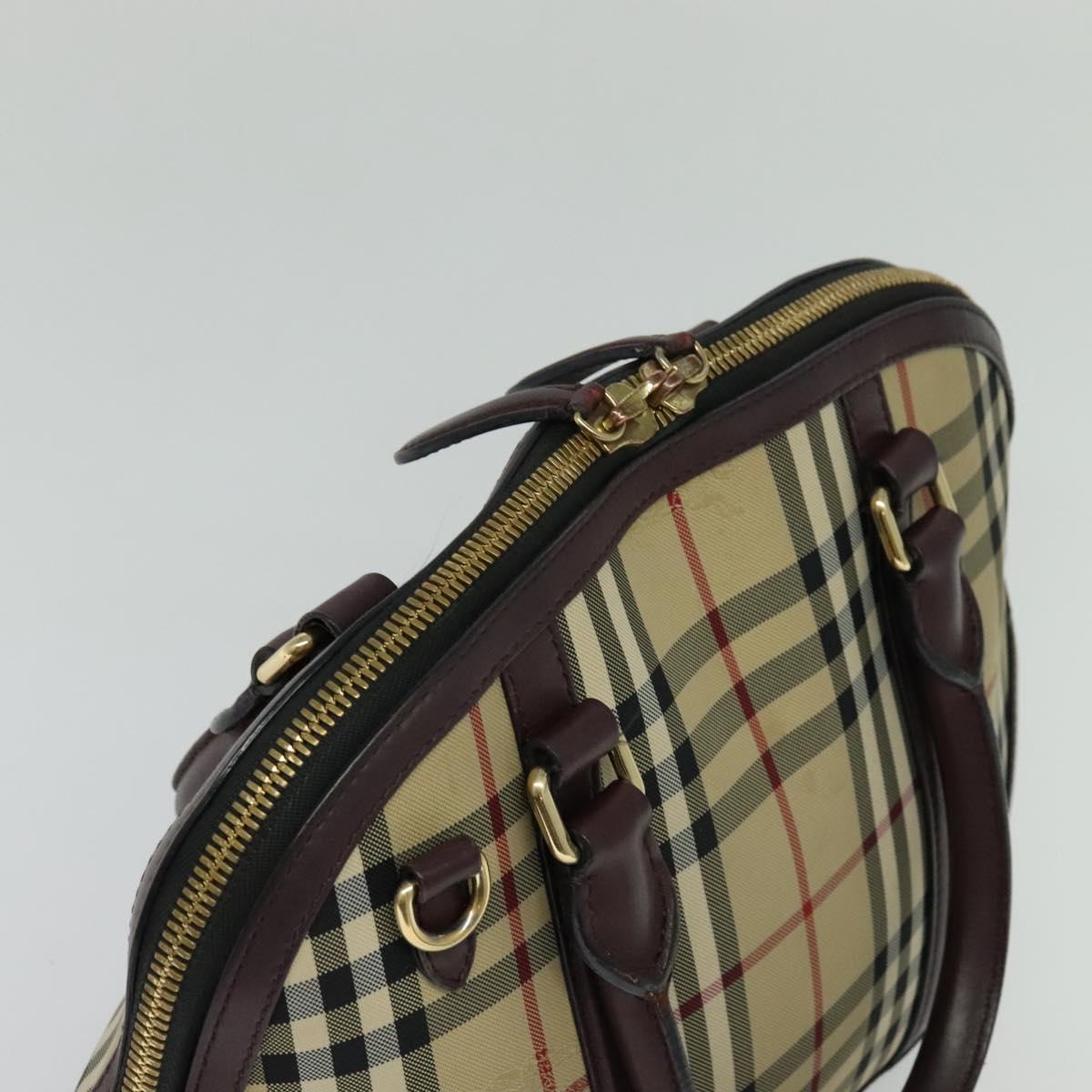 Burberry Nova Check Beige Canvas Handbag (Pre-Owned)