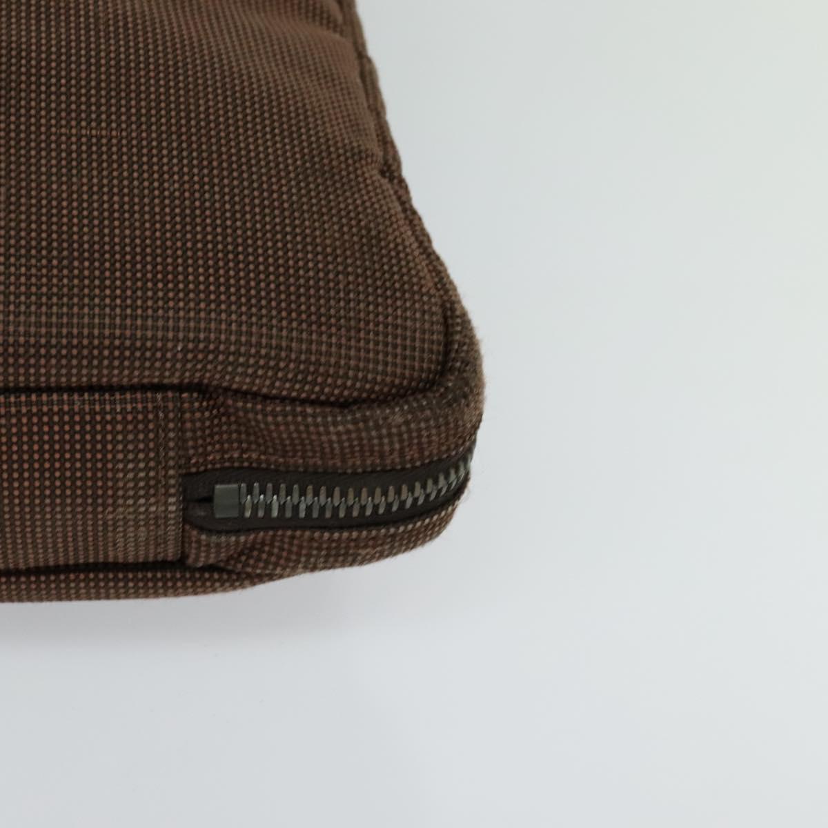 Hermès Herline Brown Canvas Handbag (Pre-Owned)