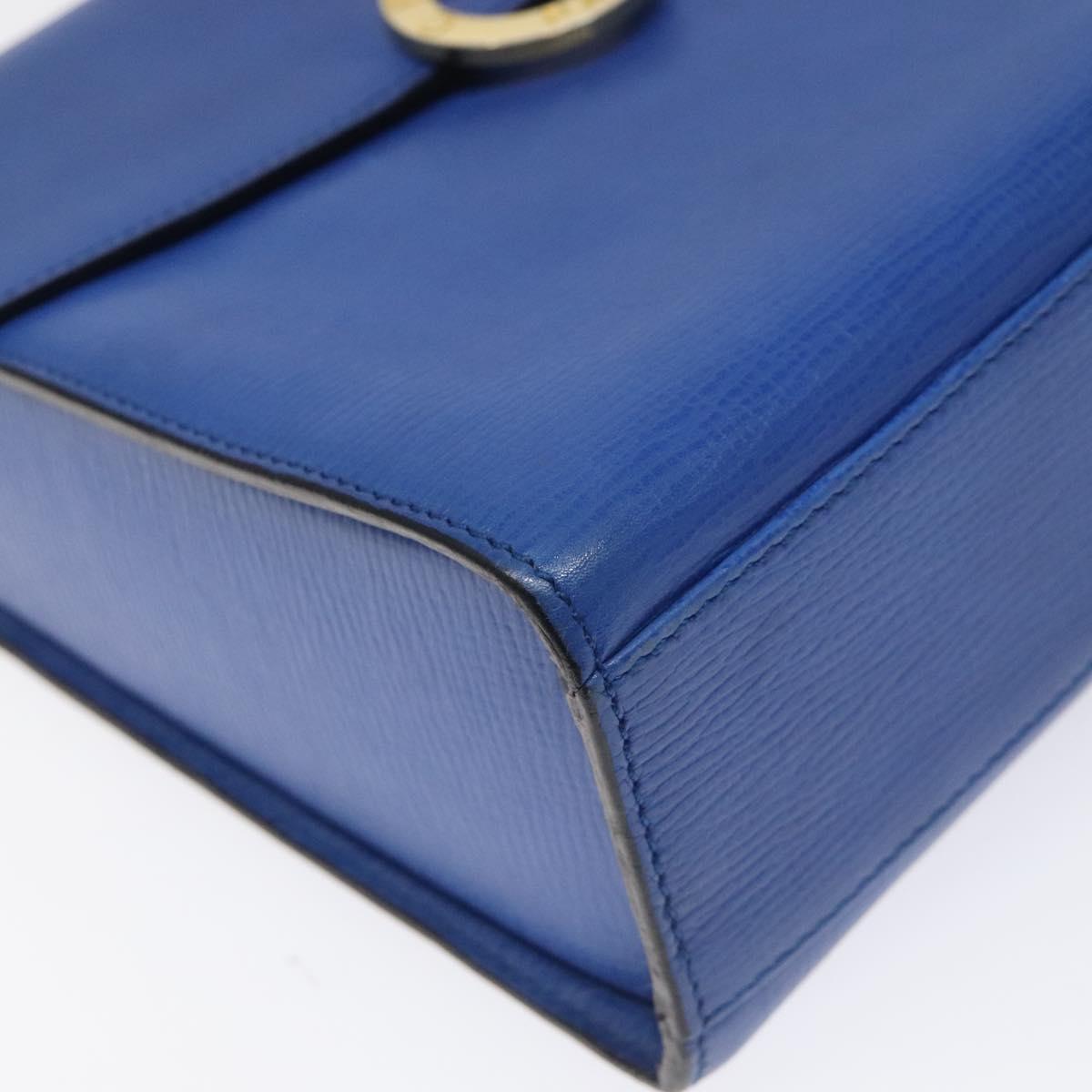 Céline Logo Du Cercle Blue Leather Handbag (Pre-Owned)