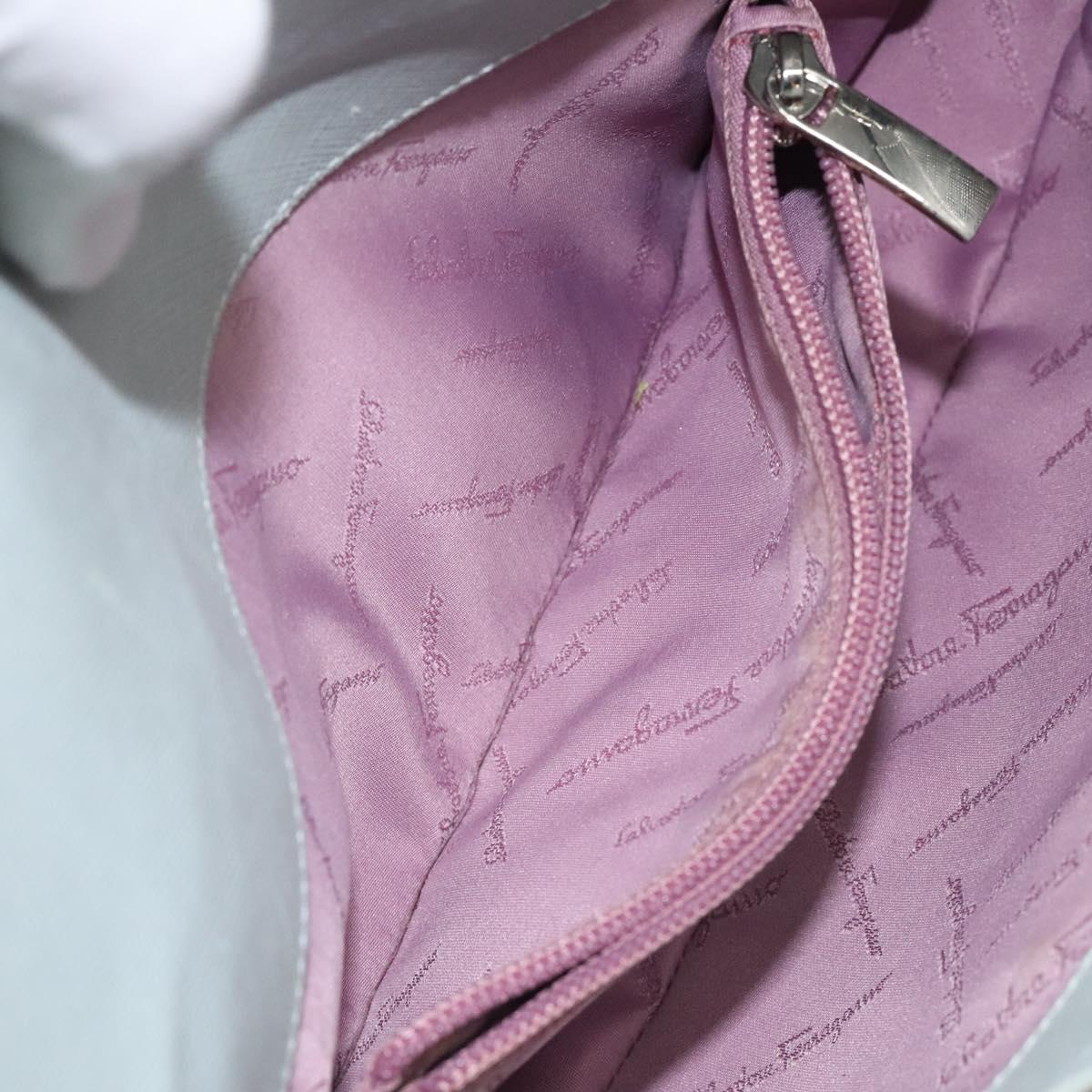 Salvatore Ferragamo Gancini Blue Leather Shoulder Bag (Pre-Owned)