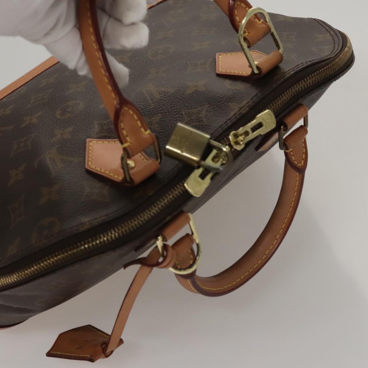 Louis Vuitton Alma Brown Canvas Handbag (Pre-Owned)