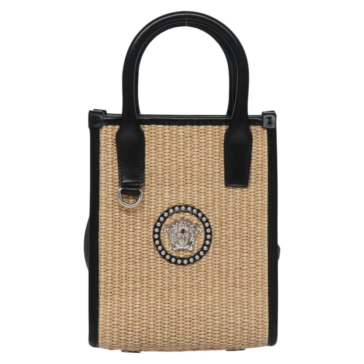 Versace Medusa Beige Canvas Tote Bag (Pre-Owned)