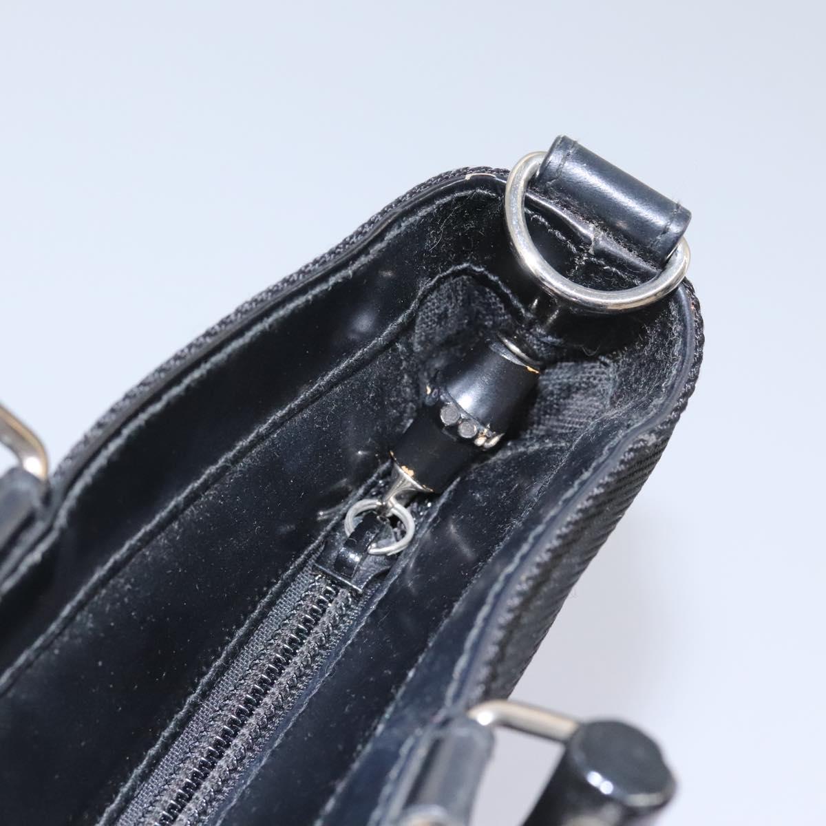Gucci Bamboo Black Canvas Handbag (Pre-Owned)