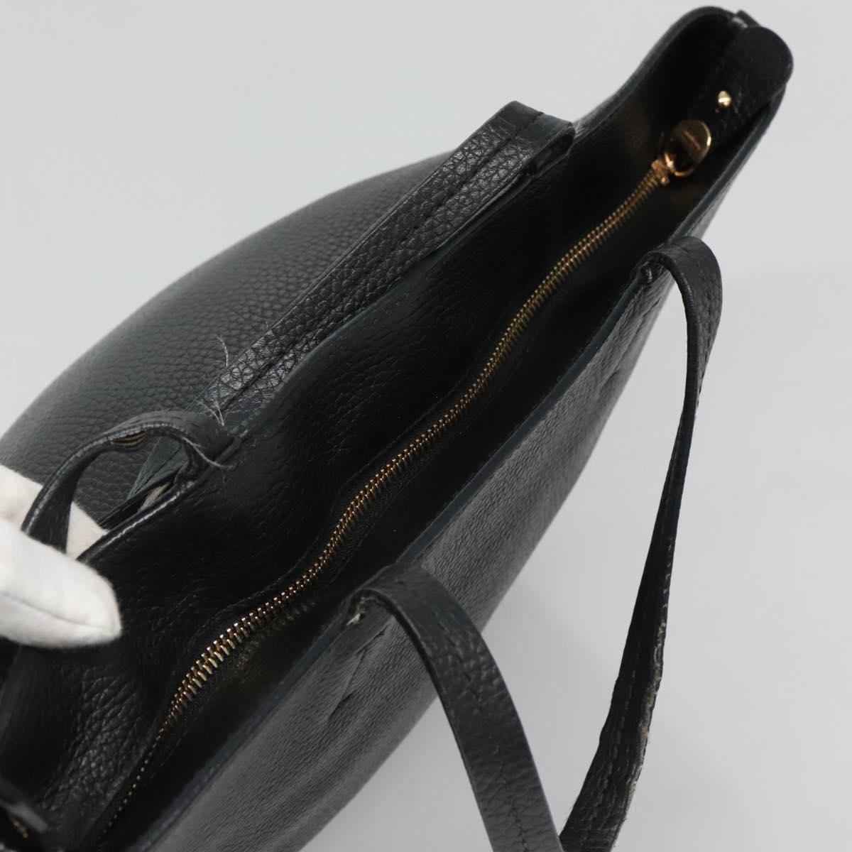 Salvatore Ferragamo Gancini Black Leather Handbag (Pre-Owned)