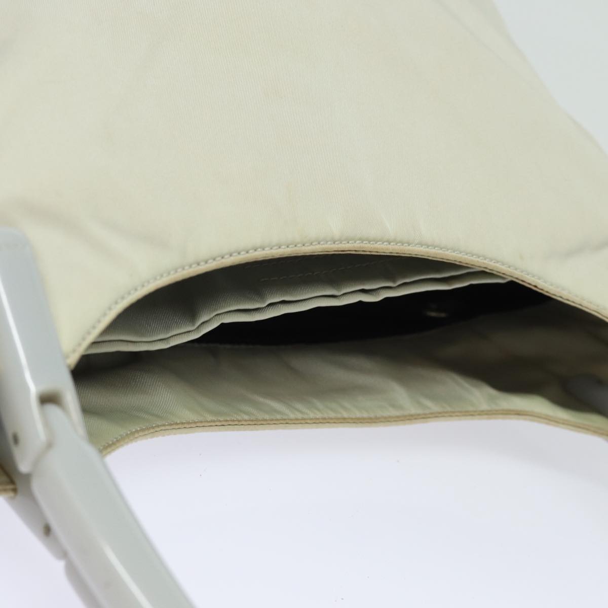 Prada Tessuto Ecru Synthetic Shoulder Bag (Pre-Owned)