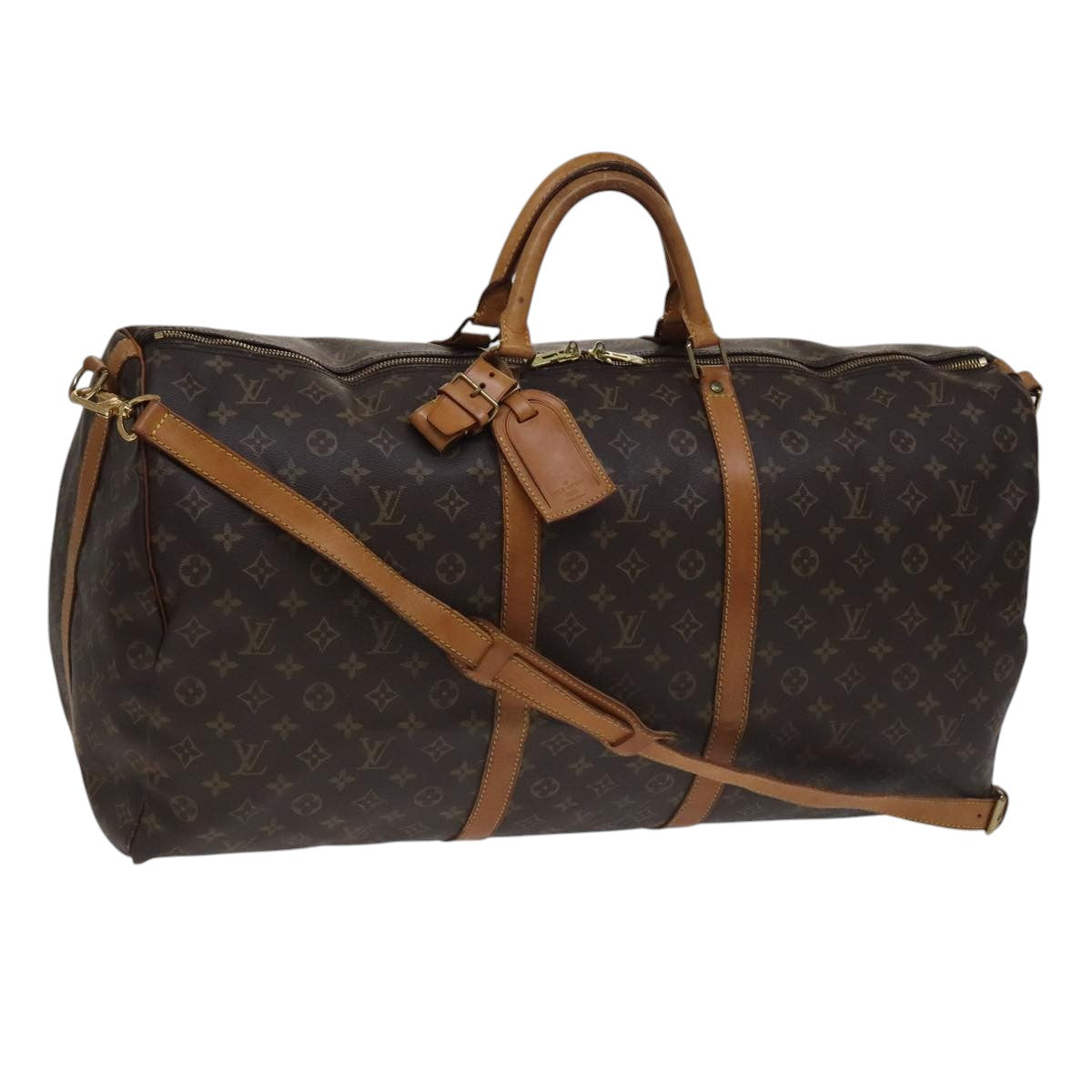 Louis Vuitton Keepall Bandoulière 60 Brown Canvas Travel Bag (Pre-Owned)