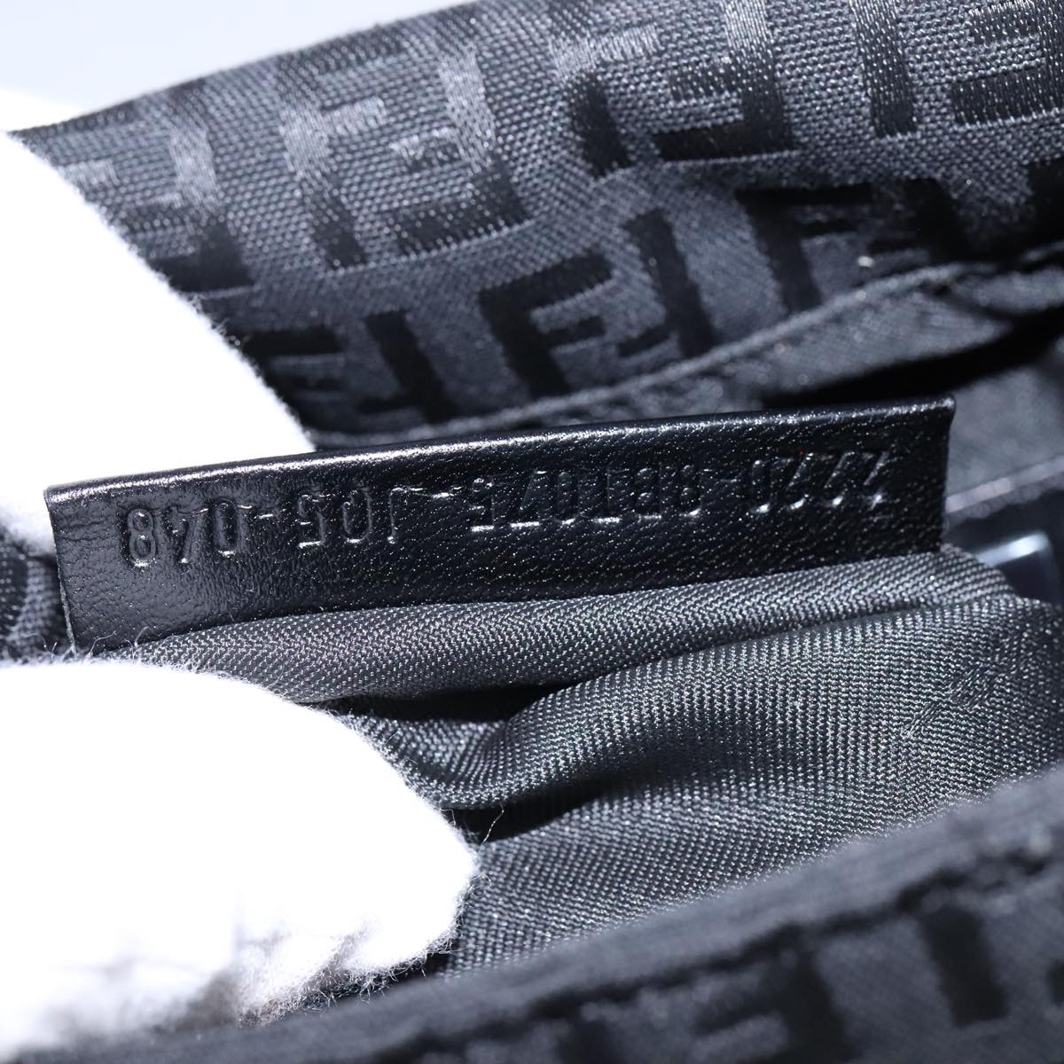 Fendi Mamma Baguette Black Canvas Shoulder Bag (Pre-Owned)